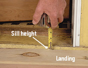 Measue door sill height