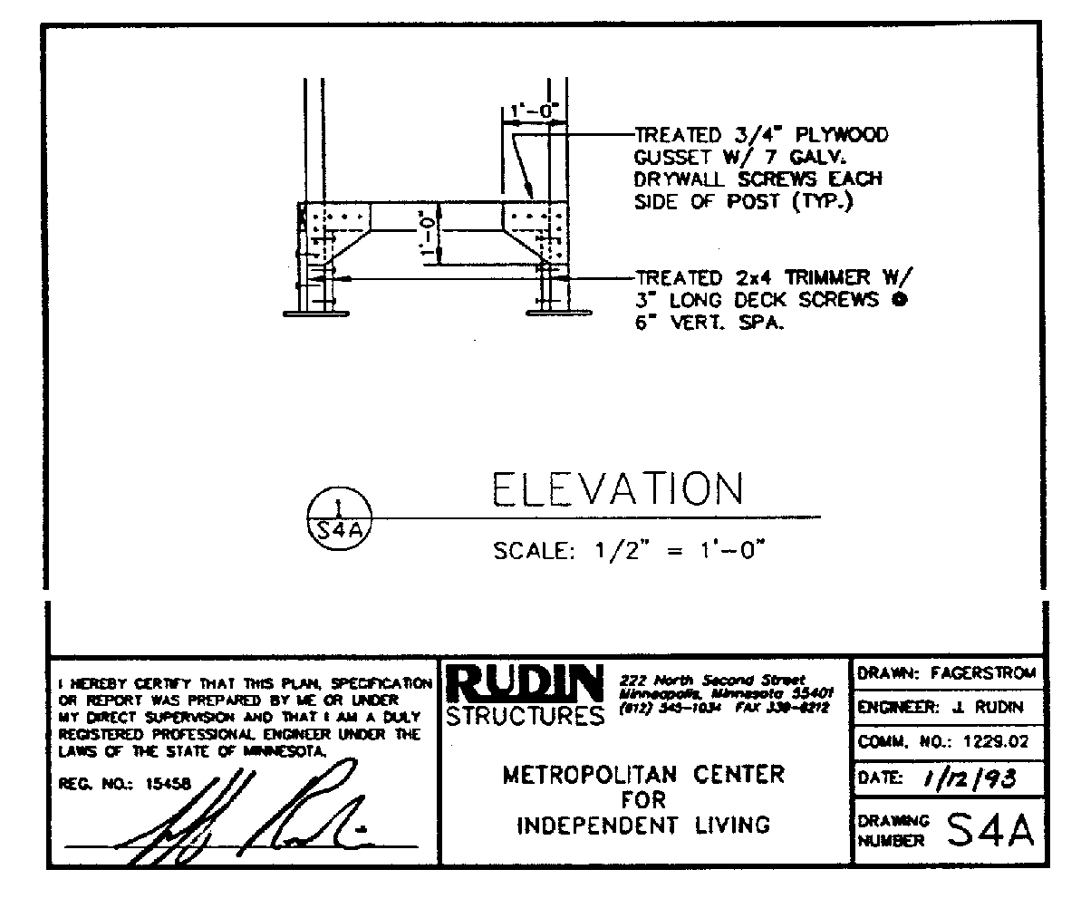 [engineering drawing of support framing plan]